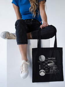 Santini Bavlněná taška černá Půdorys