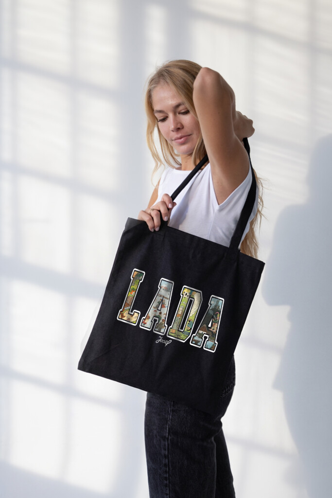 LADA Bavlněná taška černá Mozaika