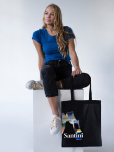 Santini Bavlněná taška černá Chrom