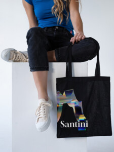 Santini Bavlněná taška černá Chrom