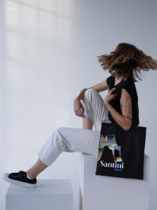 Santini Bavlněná taška černá Chrom